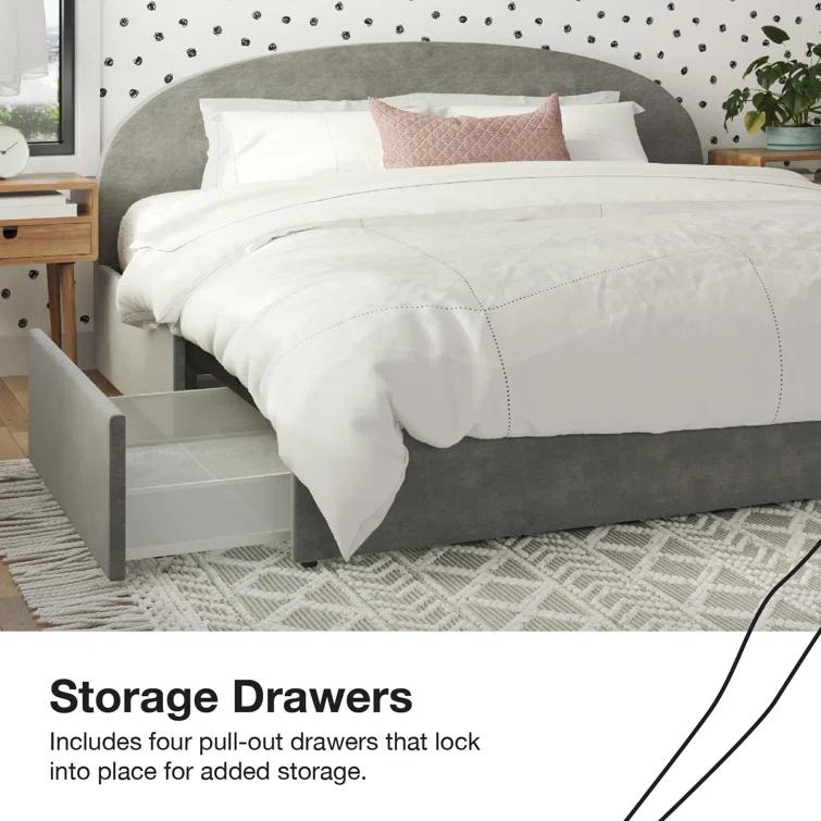Moon Upholstered Platform Storage Bed