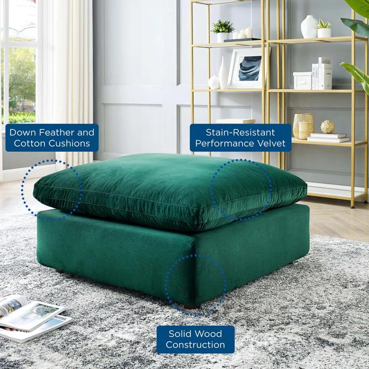 Modway Commix Down Filled Overstuffed Performance Velvet Ottoman
