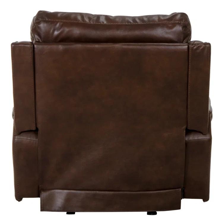 Hildi Top Grain Italian Leather Match Power Recliner with USB Charging Port