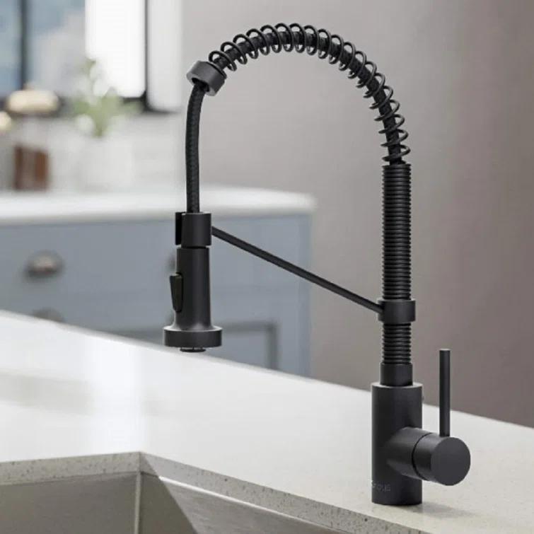 KRAUS Bolden Commercial Style 2-Function Single Handle Pull Down Kitchen Faucet with Soap Dispenser