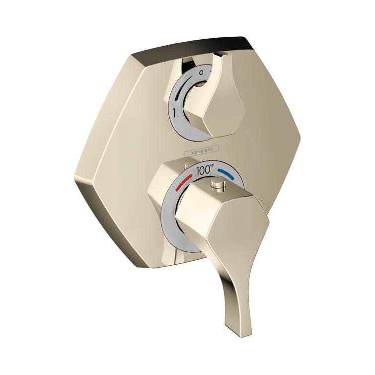 Hansgrohe Locarno Transitional 2-Handle 7-Inch Wide , Temperature Memory, Thermostatic Valve Trim Only In Polished Nickel, 04821830