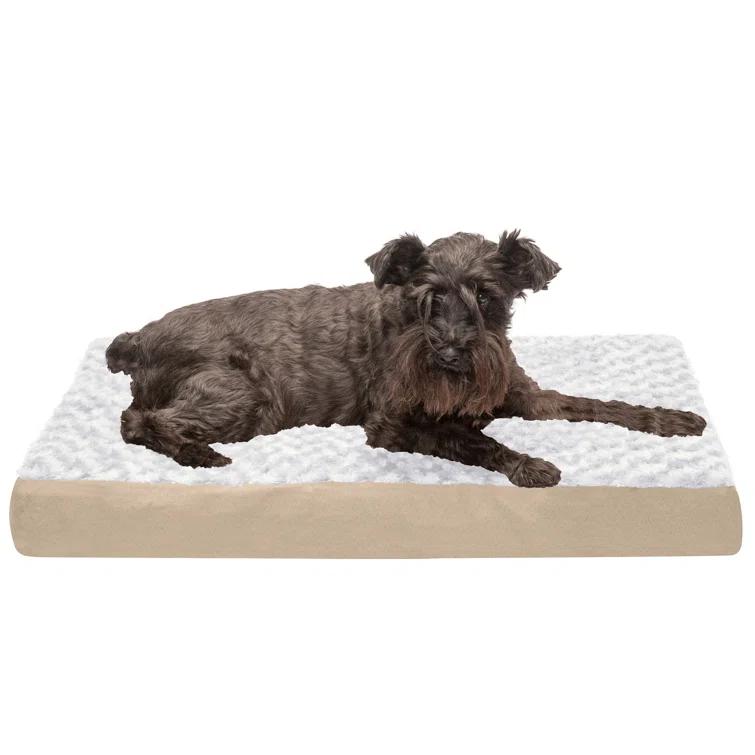 FurHaven Ultra Plush Faux Fur & Suede Orthopedic Foam Deluxe Mattress Dog Bed