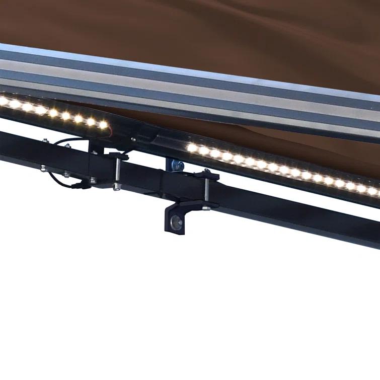Semi-Cassette Patio Awning with LED Lights - Moroccan Collection