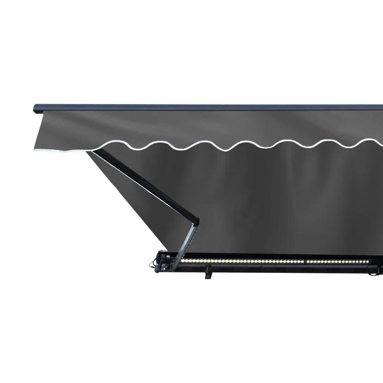 Semi-Cassette Patio Awning with LED Lights - Moroccan Collection