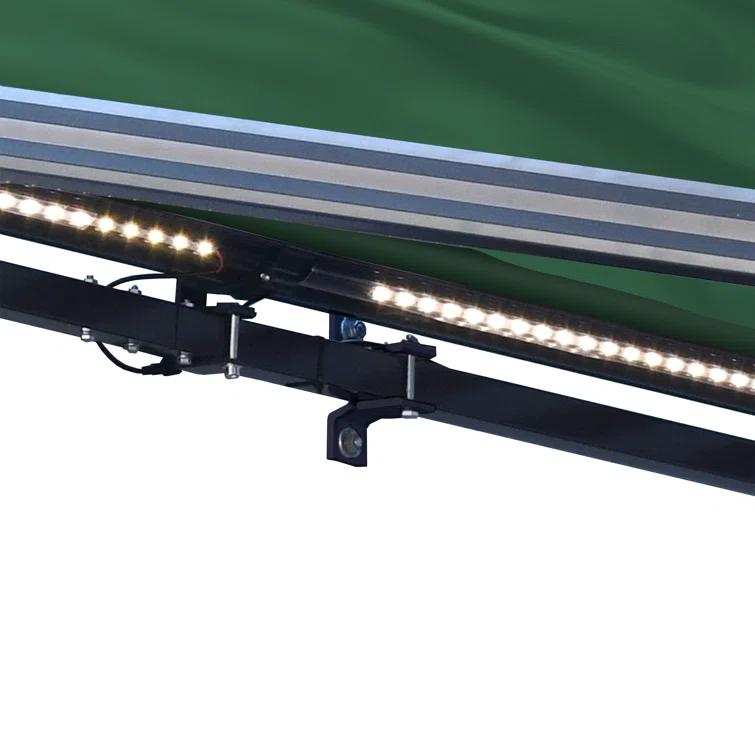Semi-Cassette Patio Awning with LED Lights - Moroccan Collection