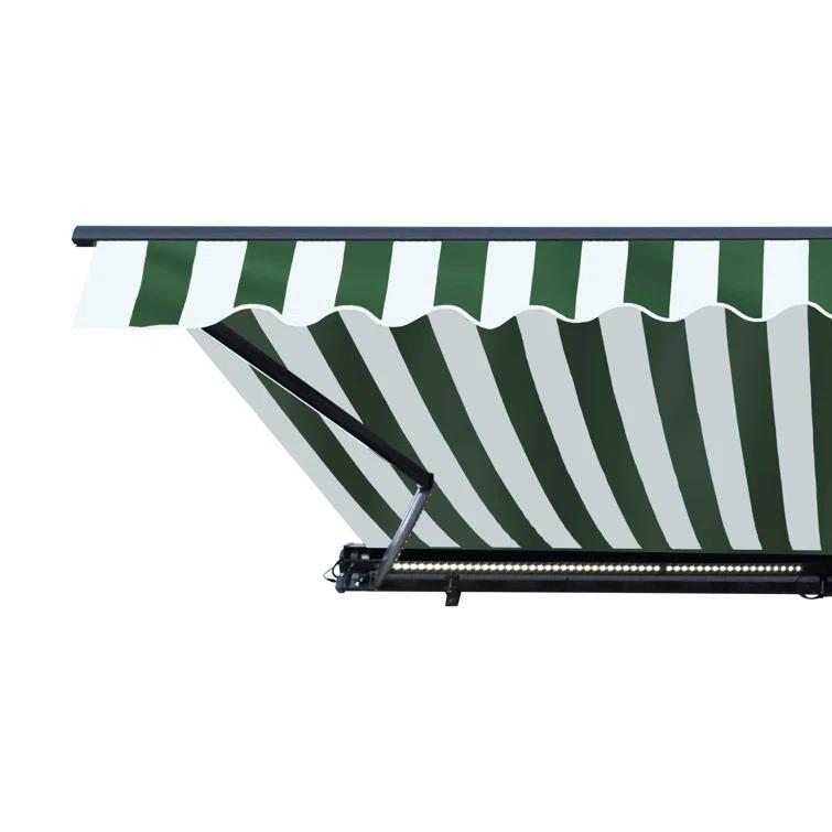 Semi-Cassette Patio Awning with LED Lights - Moroccan Collection