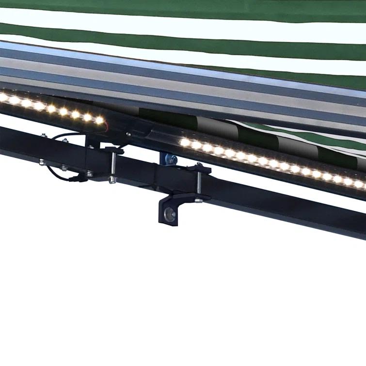 Semi-Cassette Patio Awning with LED Lights - Moroccan Collection