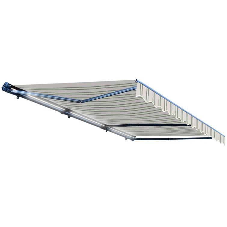 Semi-Cassette Patio Awning with LED Lights - Moroccan Collection