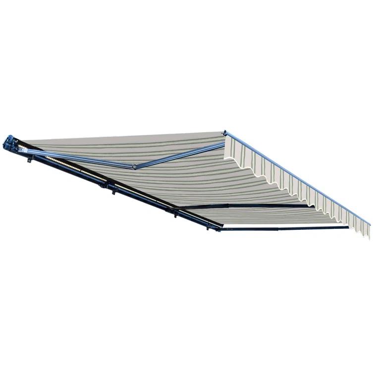 Semi-Cassette Patio Awning with LED Lights - Moroccan Collection