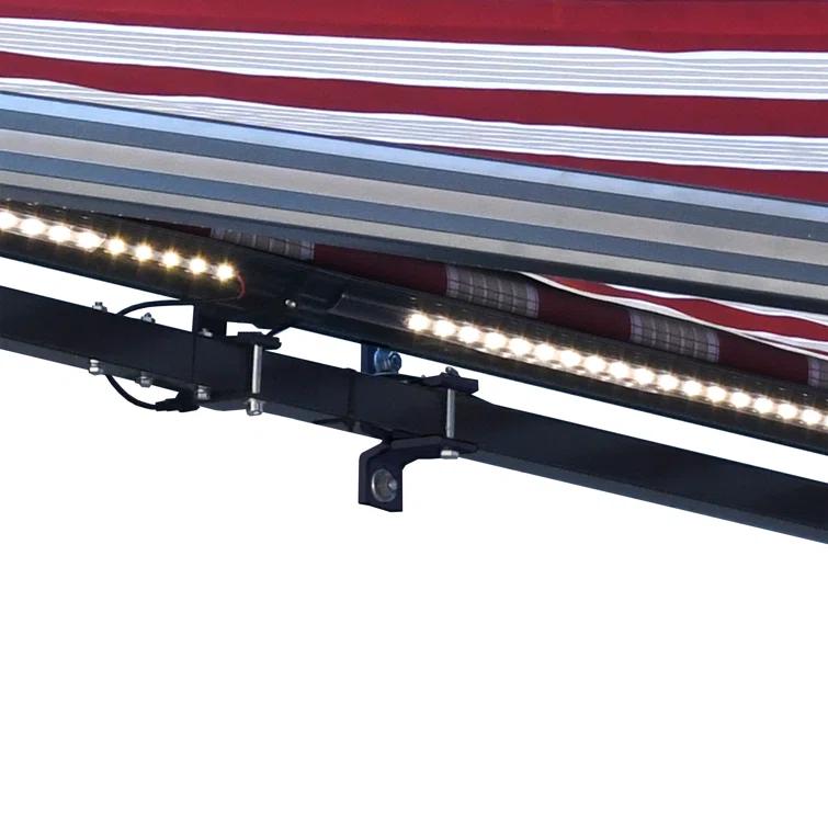 Semi-Cassette Patio Awning with LED Lights - Moroccan Collection