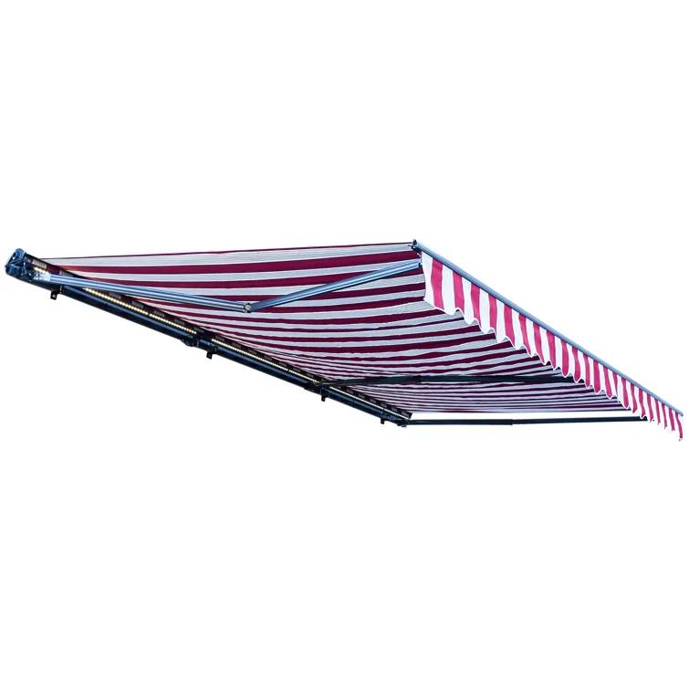 Semi-Cassette Patio Awning with LED Lights - Moroccan Collection