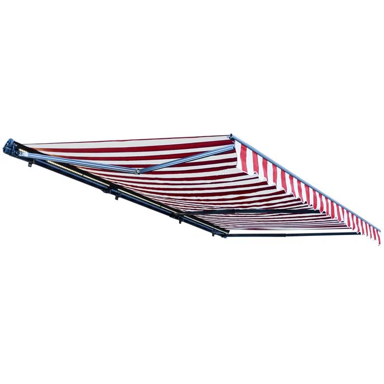 Semi-Cassette Patio Awning with LED Lights - Moroccan Collection