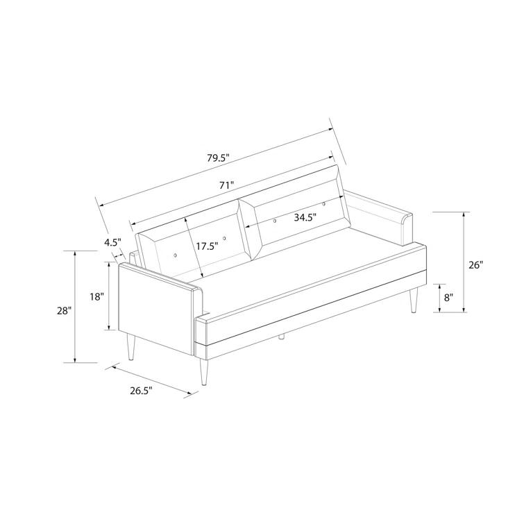 Bailey 79.5'' Velvet Sofa