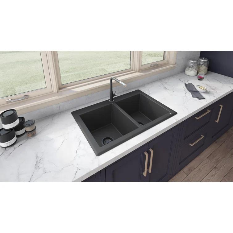 Ruvati 33 x 22 inch epiGranite Top-Mount Granite Composite Kitchen Sink