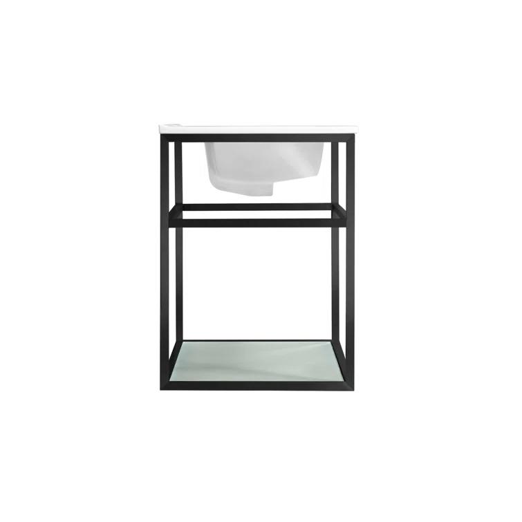 Pierre 30 Single, Open Shelf, Metal Frame Bathroom Vanity