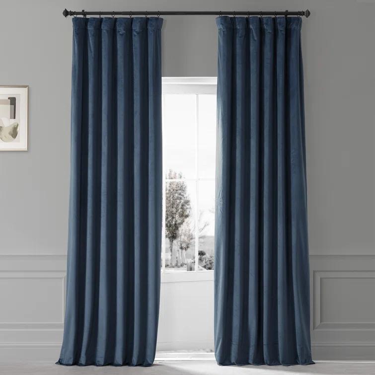 Loria Plush Velvet 100% Blackout Curtains For Bedroom, Living Room - Single Panel