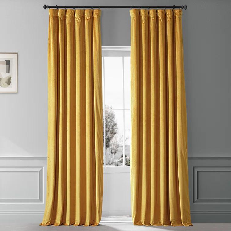 Loria Plush Velvet 100% Blackout Curtains For Bedroom, Living Room - Single Panel