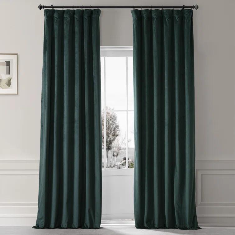 Loria Plush Velvet 100% Blackout Curtains For Bedroom, Living Room - Single Panel