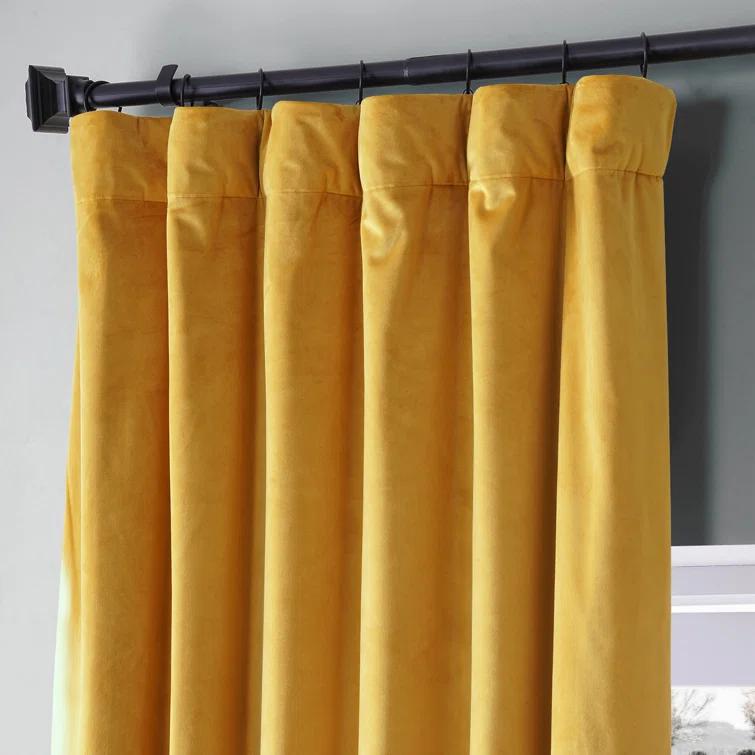 Loria Plush Velvet 100% Blackout Curtains For Bedroom, Living Room - Single Panel