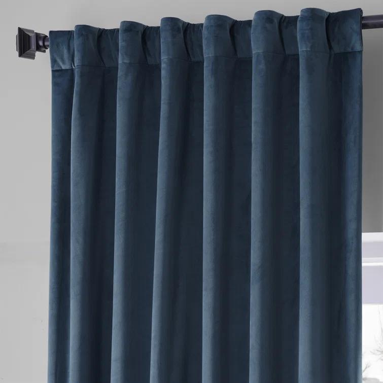 Loria Plush Velvet 100% Blackout Curtains For Bedroom, Living Room - Single Panel