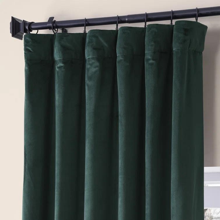 Loria Plush Velvet 100% Blackout Curtains For Bedroom, Living Room - Single Panel
