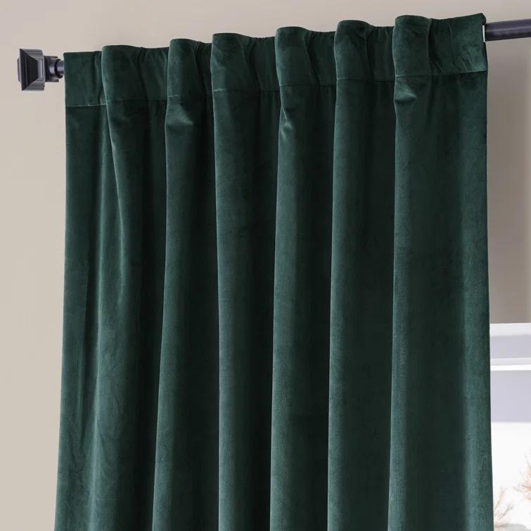 Loria Plush Velvet 100% Blackout Curtains For Bedroom, Living Room - Single Panel