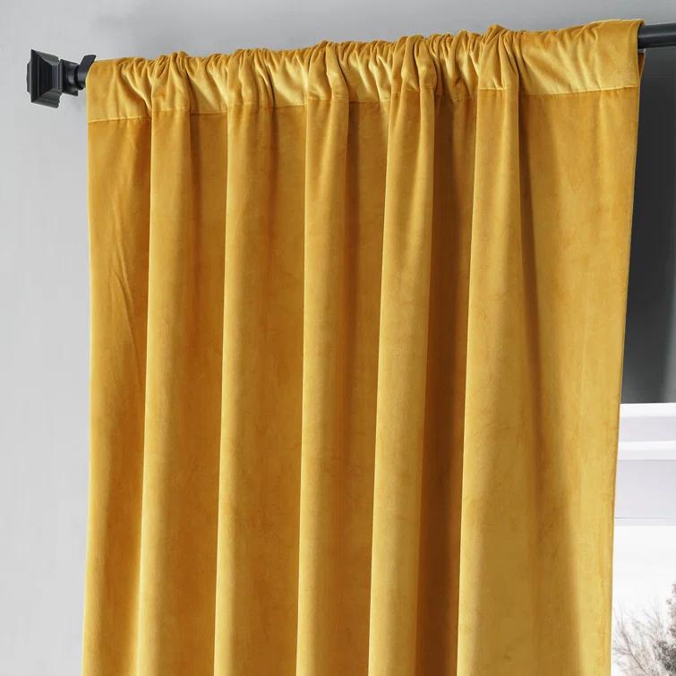 Loria Plush Velvet 100% Blackout Curtains For Bedroom, Living Room - Single Panel