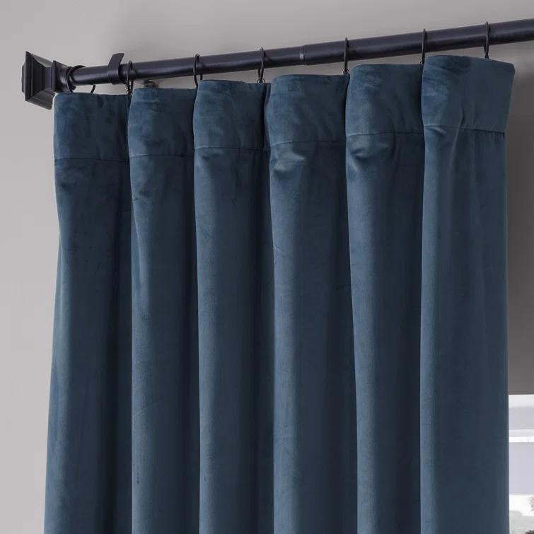 Loria Plush Velvet 100% Blackout Curtains For Bedroom, Living Room - Single Panel