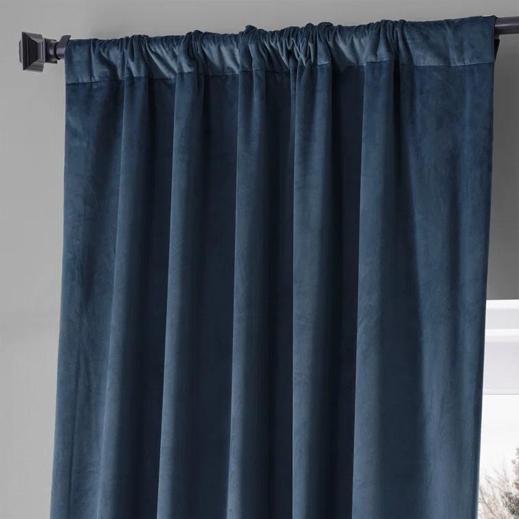 Loria Plush Velvet 100% Blackout Curtains For Bedroom, Living Room - Single Panel