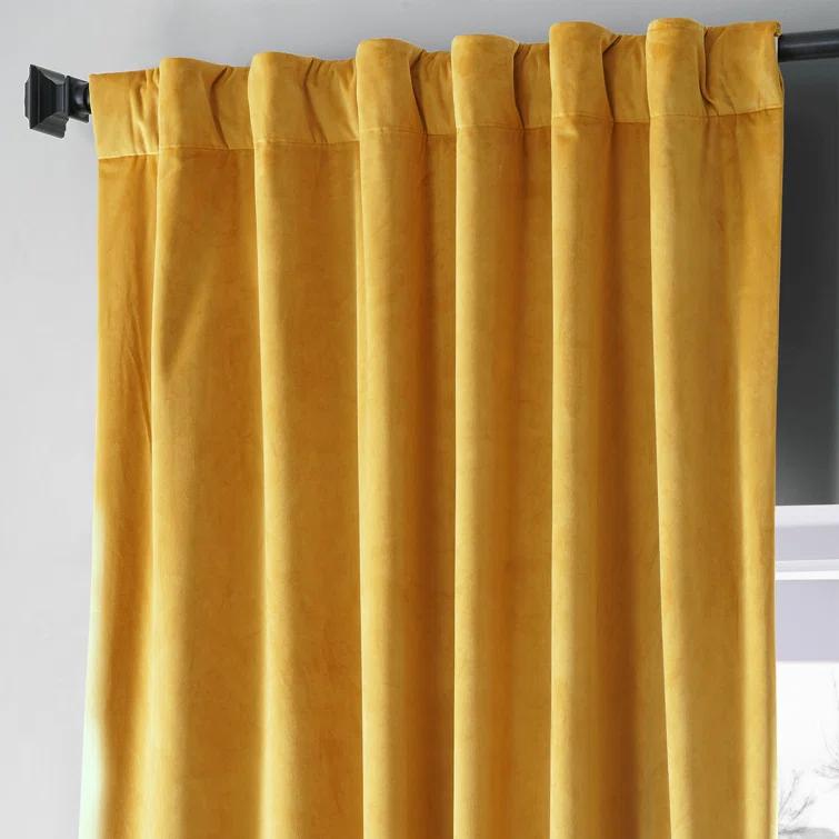 Loria Plush Velvet 100% Blackout Curtains For Bedroom, Living Room - Single Panel