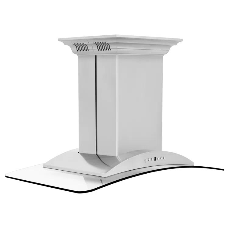 ZLINE 36 in. ZLINE CrownSound™Ducted Vent Isl& Mount Range Hood in Stainless Steel W/ Bluetooth Speakers (GL9iCRN-BT-36) GL9iCRN-BT-36