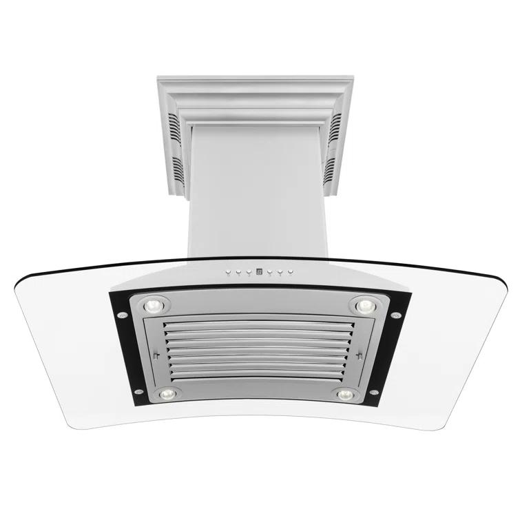 ZLINE 36 in. ZLINE CrownSound™Ducted Vent Isl& Mount Range Hood in Stainless Steel W/ Bluetooth Speakers (GL9iCRN-BT-36) GL9iCRN-BT-36