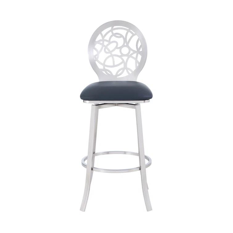 Swivel Upholstered Counter Stool with Metal Frame