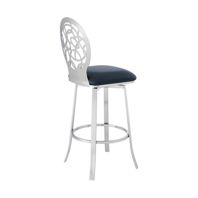 Swivel Upholstered Counter Stool with Metal Frame