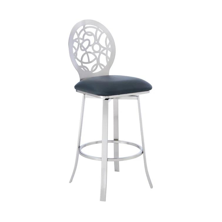 Swivel Upholstered Counter Stool with Metal Frame