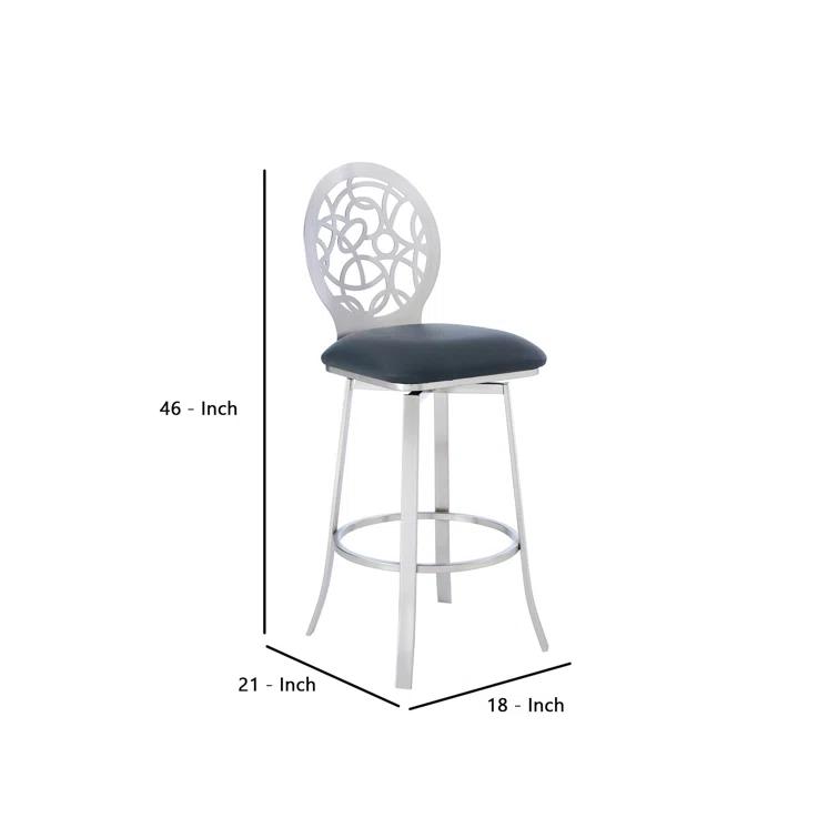 Swivel Upholstered Counter Stool with Metal Frame