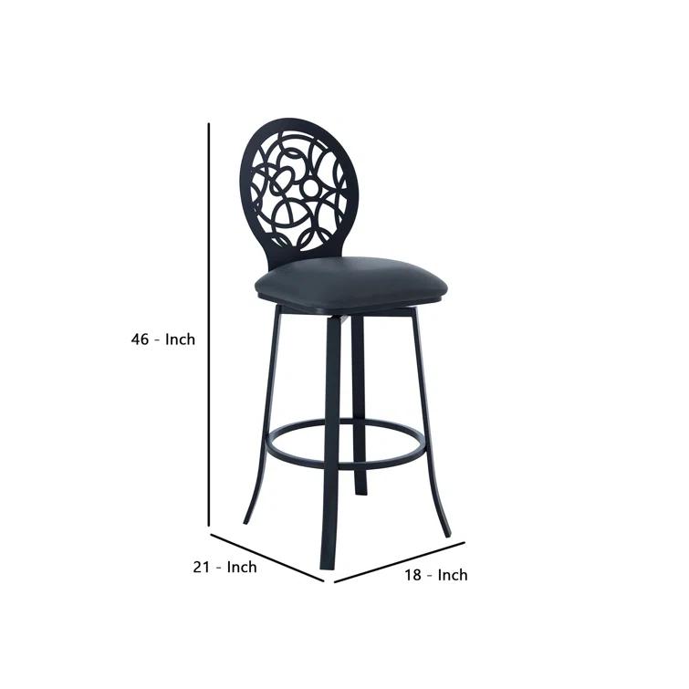 Swivel Upholstered Counter Stool with Metal Frame