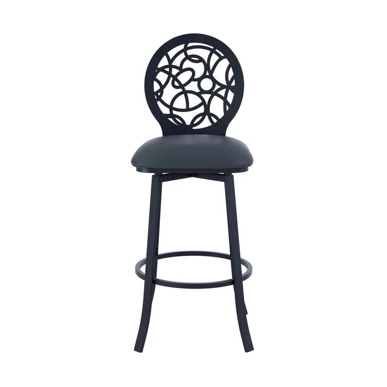 Swivel Upholstered Counter Stool with Metal Frame