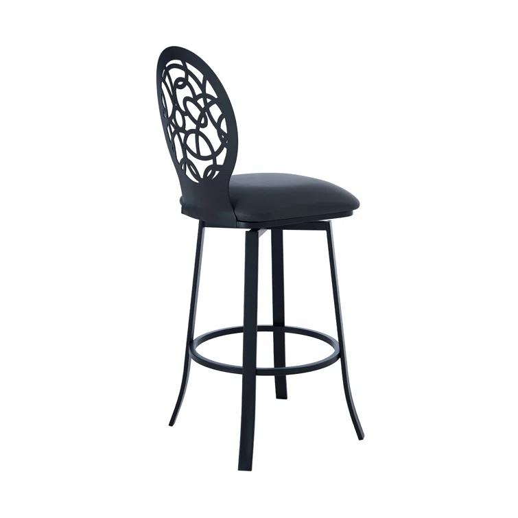 Swivel Upholstered Counter Stool with Metal Frame
