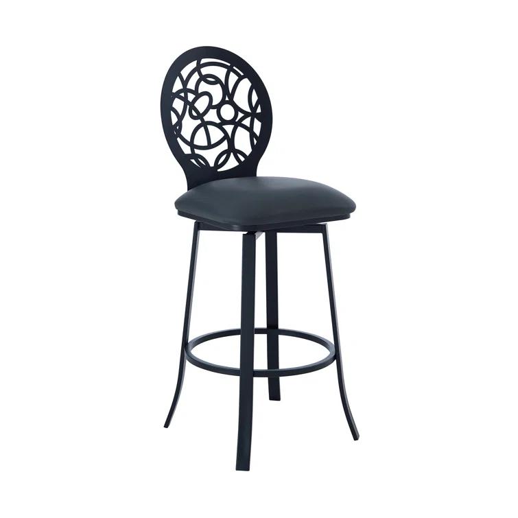 Swivel Upholstered Counter Stool with Metal Frame