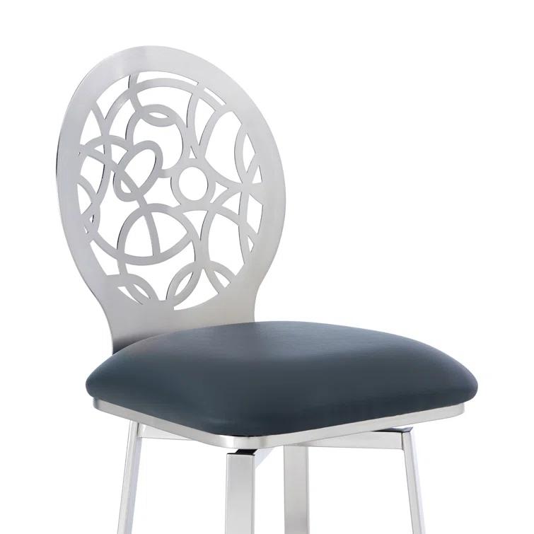 Swivel Upholstered Counter Stool with Metal Frame