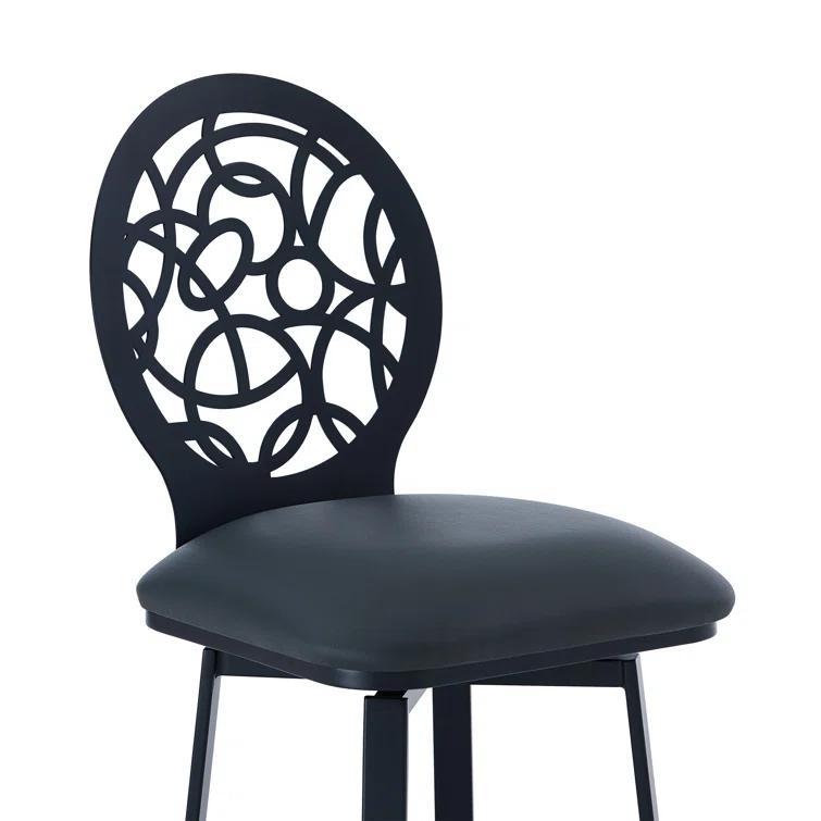 Swivel Upholstered Counter Stool with Metal Frame