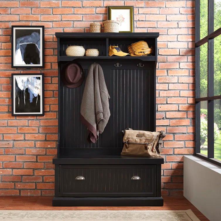 Seaside Hall Tree 40'' Wide with Bench and Shoe Storage