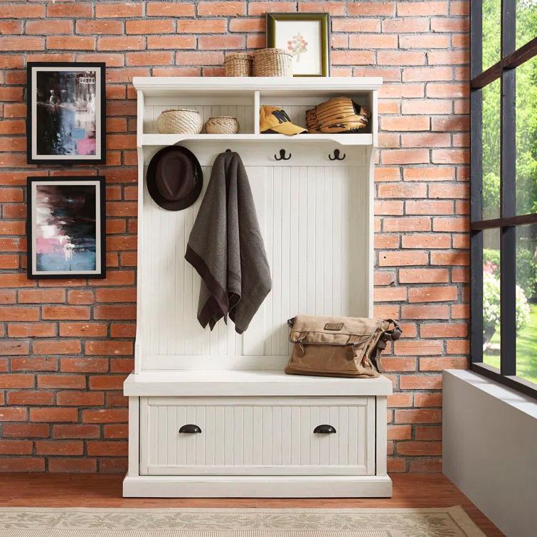 Seaside Hall Tree 40'' Wide with Bench and Shoe Storage