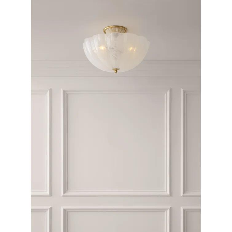 Rosehill Hand-Rubbed Antique Brass 3-Light Semi Flush Mount