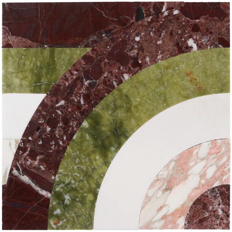 Elizabeth Sutton Curve Horizontal 2" x 12" Marble Novelty Mosaic Wall & Floor Tile ( 1 sq. ft. / sheet)