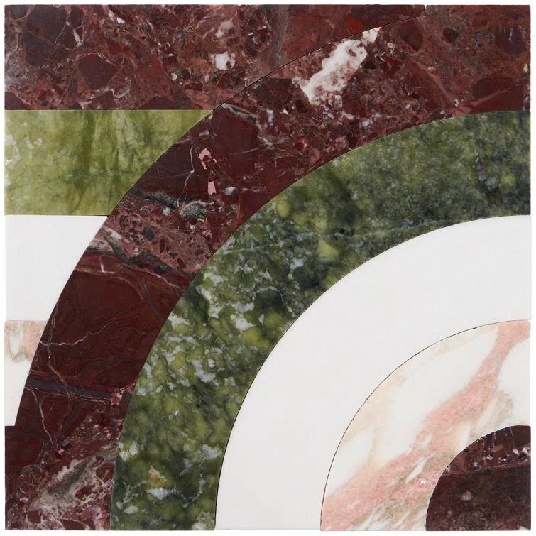 Elizabeth Sutton Curve Horizontal 2" x 12" Marble Novelty Mosaic Wall & Floor Tile ( 1 sq. ft. / sheet)
