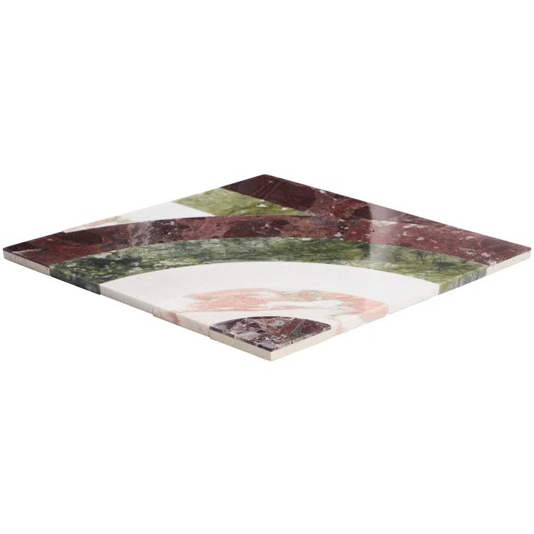 Elizabeth Sutton Curve Horizontal 2" x 12" Marble Novelty Mosaic Wall & Floor Tile ( 1 sq. ft. / sheet)