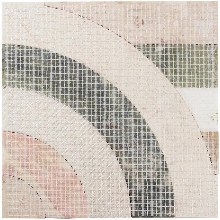 Elizabeth Sutton Curve Horizontal 2" x 12" Marble Novelty Mosaic Wall & Floor Tile ( 1 sq. ft. / sheet)