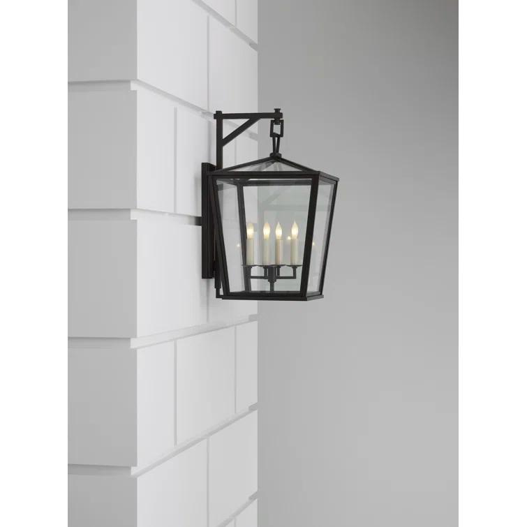 Darlana Bronze and Black Lantern-Style Sconce, 21.25" H